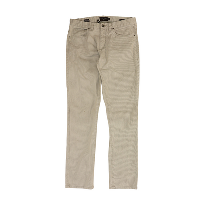 Gray Striped Tapered Jeans