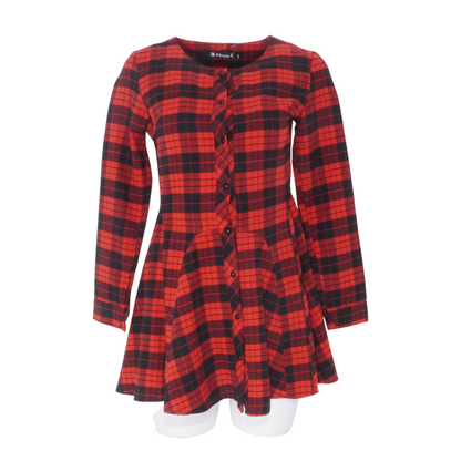 Red Check Mini Dress