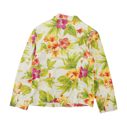 Vintage White Floral Blazer