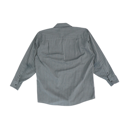 Gray Striped Long Sleeve Button Down