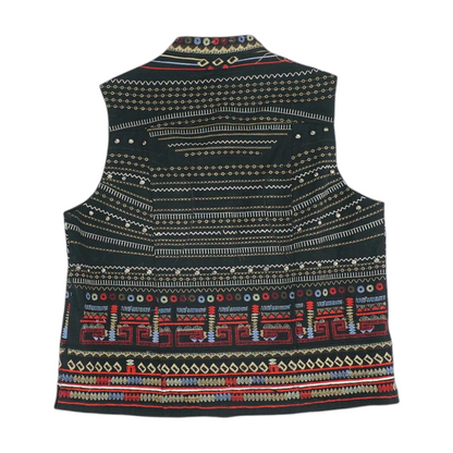 Vintage Black Print Vest