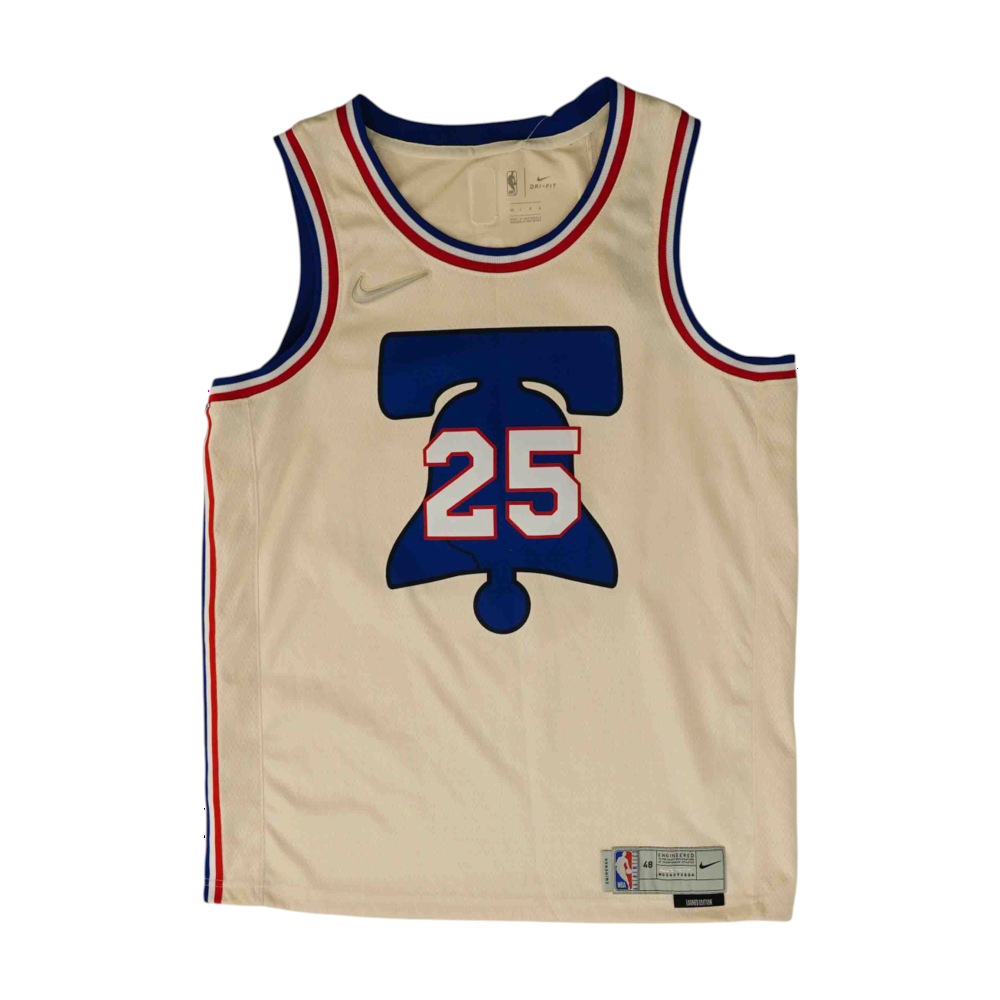 Men's Beige Philadelphia 76ers Sleeveless Jersey