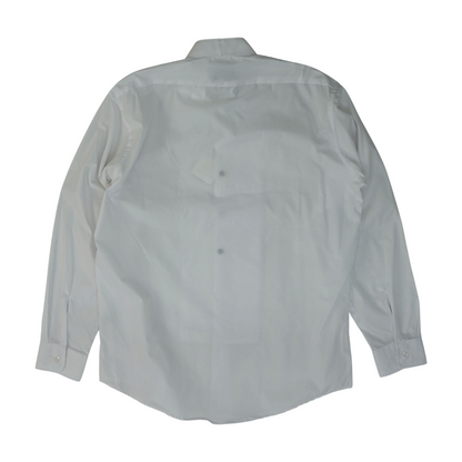 White Solid Long Sleeve Button Down