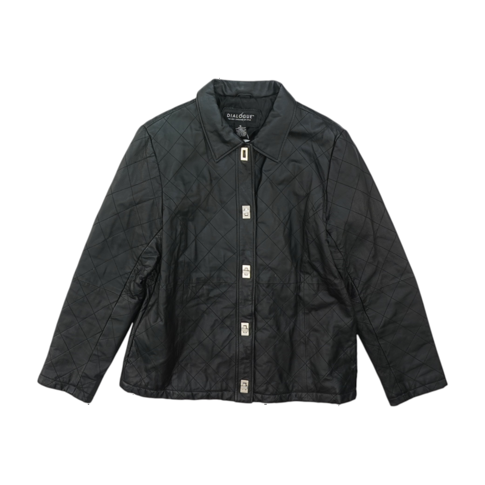 Black Solid Leather Jacket