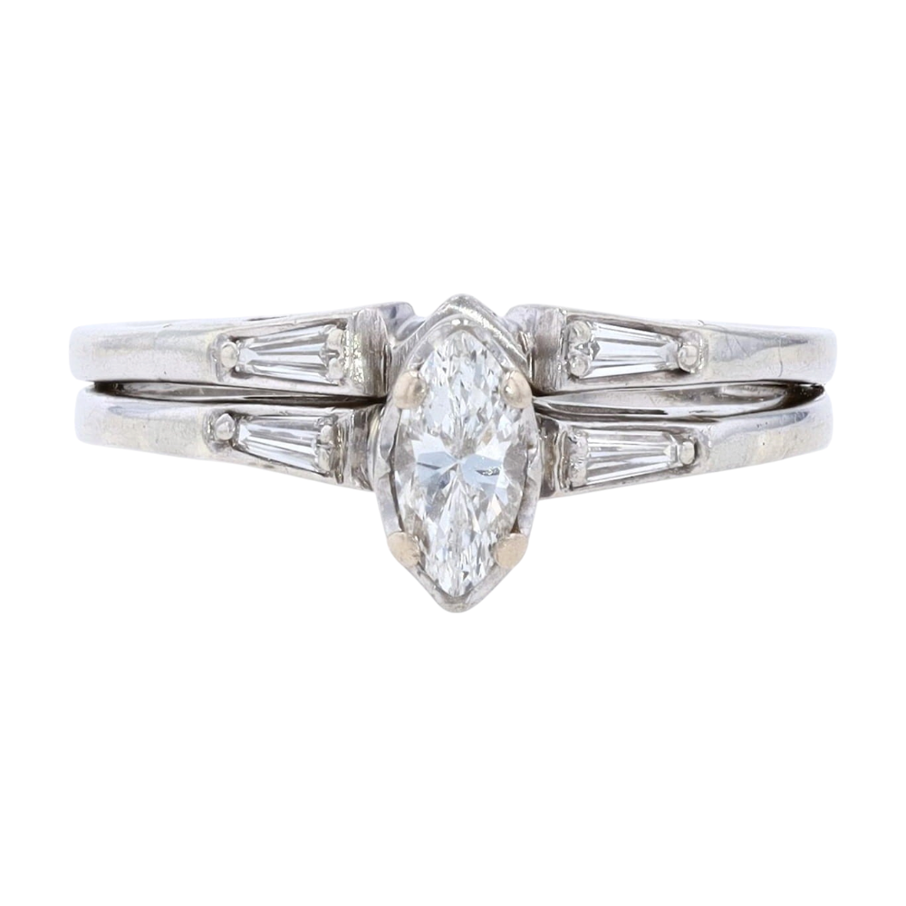 3/8 ctw 14K White Gold Diamond Engagement Ring – Image 1