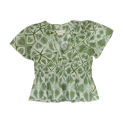 Green Tie-Dye Blouse