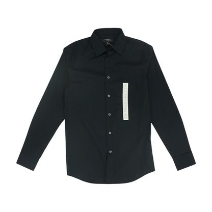 Black Solid Long Sleeve Button Down