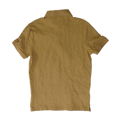 Tan Solid Short Sleeve Polo