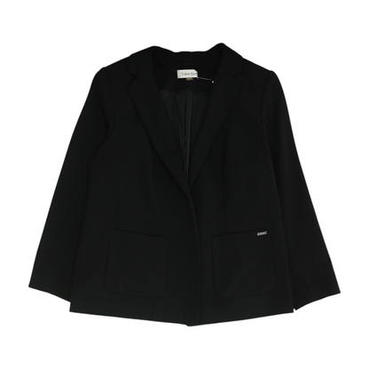 Black Plus Size Solid Blazer