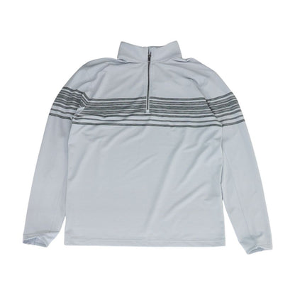 Gray Striped 1/4 Zip Pullover