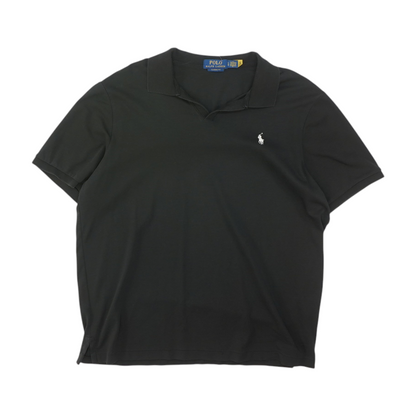 Black Solid Short Sleeve Polo