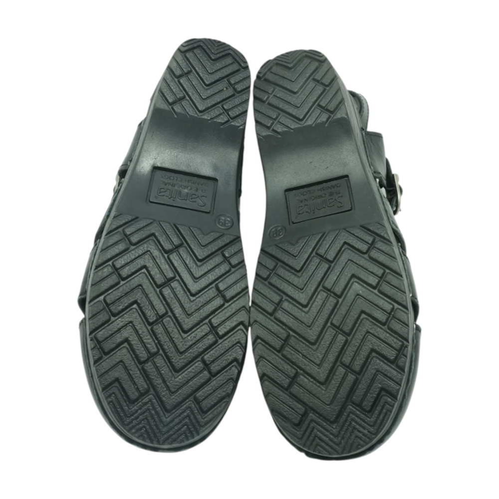 Sanita Black Wedged Sandals – Image 4