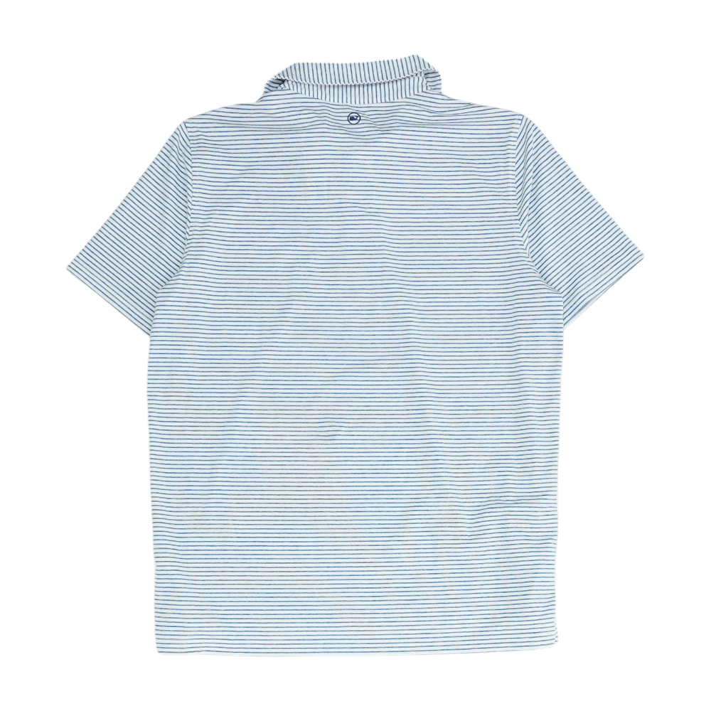 Vineyard Vines White Striped Short Sleeve Polo – Image 2