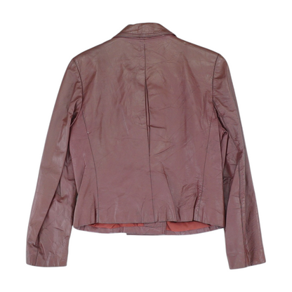 Vintage Maroon Solid Leather Jacket