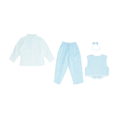 Vintage Blue Striped 4pc Suit