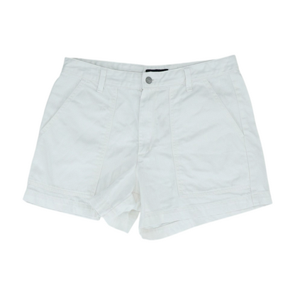 Ivory Solid Denim Shorts