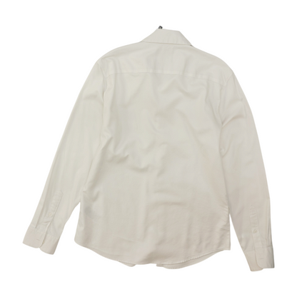White Solid Long Sleeve Button Down