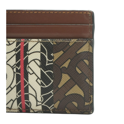 Brown Sandon TB Monogram Canvas Card Case