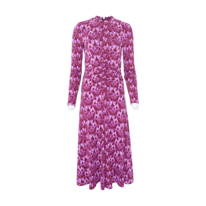Purple Print Midi Dress