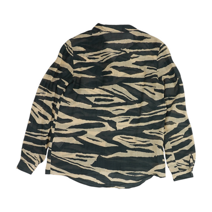 Black Animal Print Button Down
