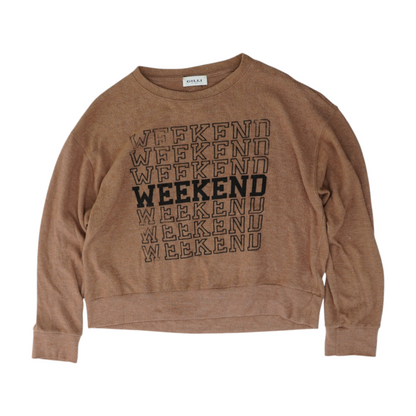 Tan Solid Sweatshirt Pullover