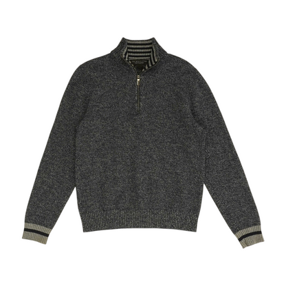 Blue Solid 1/4 Zip Sweater