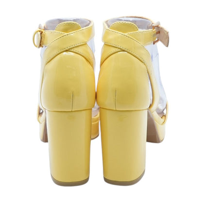 Yellow Block Heels