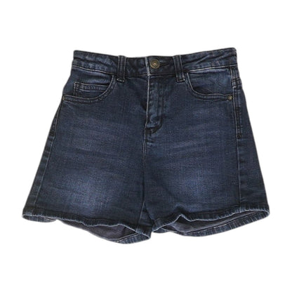 Navy Solid Denim Shorts