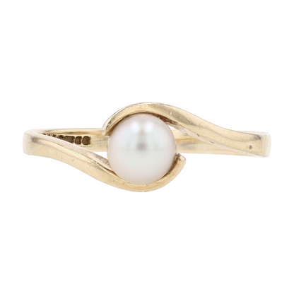 9K Yellow Gold Cultured Pearl Fashion Ring