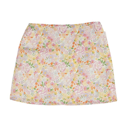 White Floral Mini Skirt