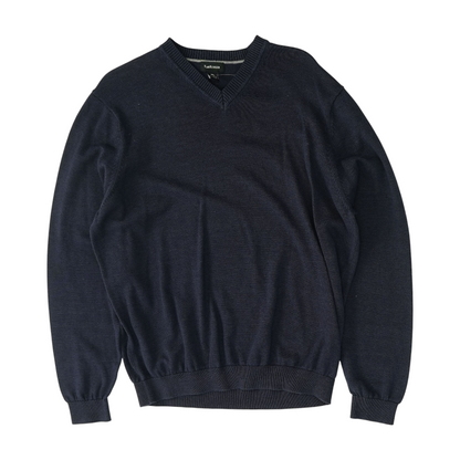 Navy Solid Pullover Sweater