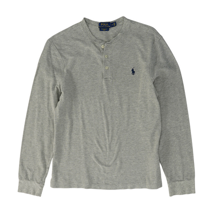 Gray Solid Henley T-Shirt