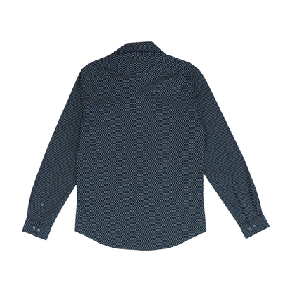 Black Abstract Long Sleeve Button Down