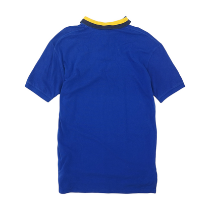 Blue Solid Short Sleeve Polo