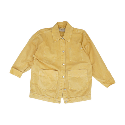 Orange Solid Denim Jacket