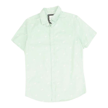 Green Animal Short Sleeve Button Down