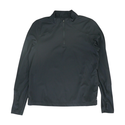 Black Solid 1/4 Zip Pullover