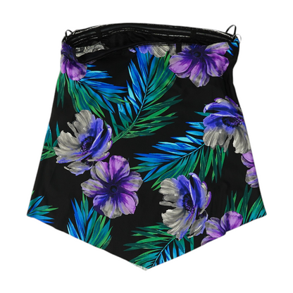 Black Floral Swim Top