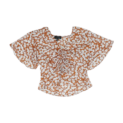 Orange Floral Blouse