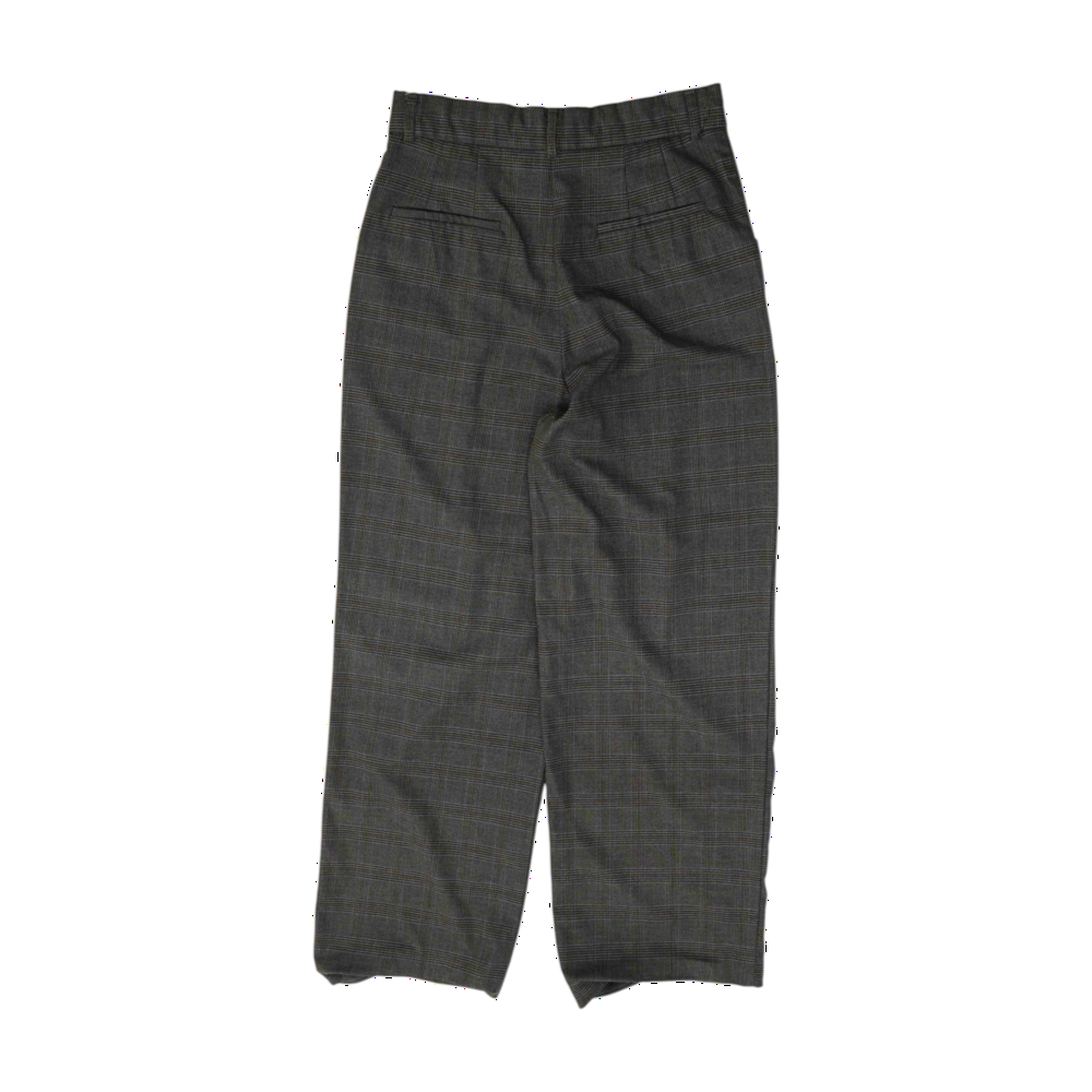 Gray Plaid Wide Leg Pants