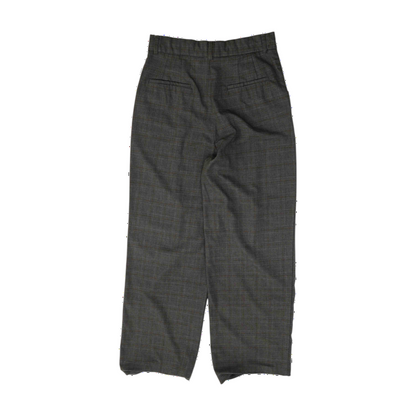 Gray Plaid Wide Leg Pants