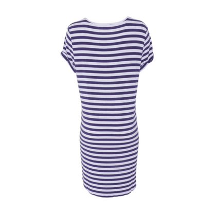 Navy Striped Midi Dress