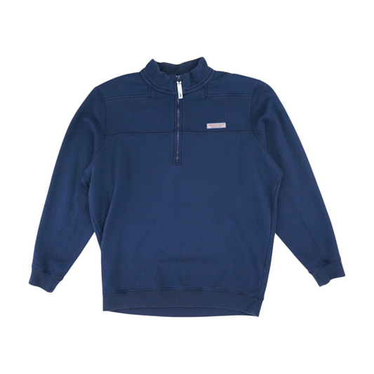 Navy Solid 1/4 Zip Pullover