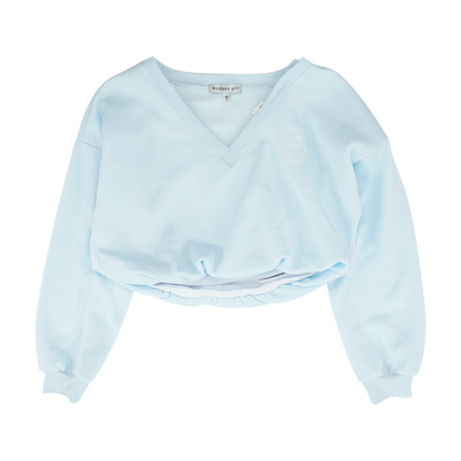 Blue Solid Sweatshirt Pullover