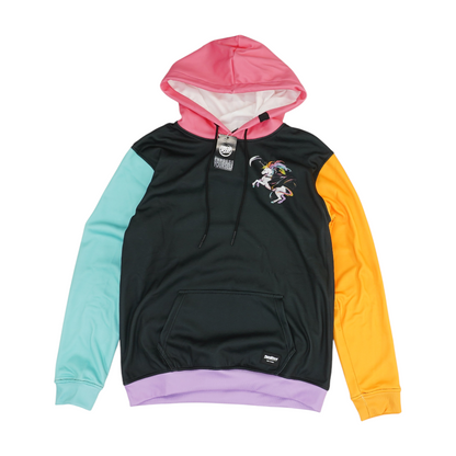 Black Color Block Hoodie Pullover