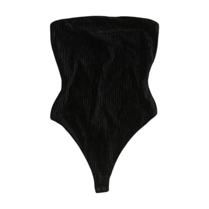 Black Striped Bodysuit Blouse
