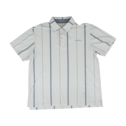 Ivory Striped Short Sleeve Polo