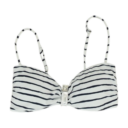Navy Striped Swim Top