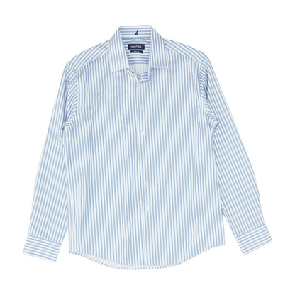 White Striped Long Sleeve Button Down