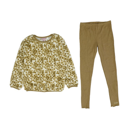 Beige Animal Print Pant Set
